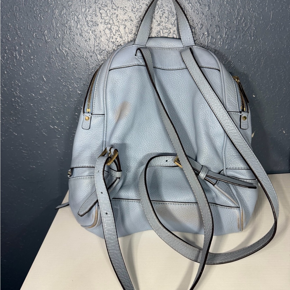 Michael Kors Sky Blue Backpack with Gold Details - Picture 2 of 4